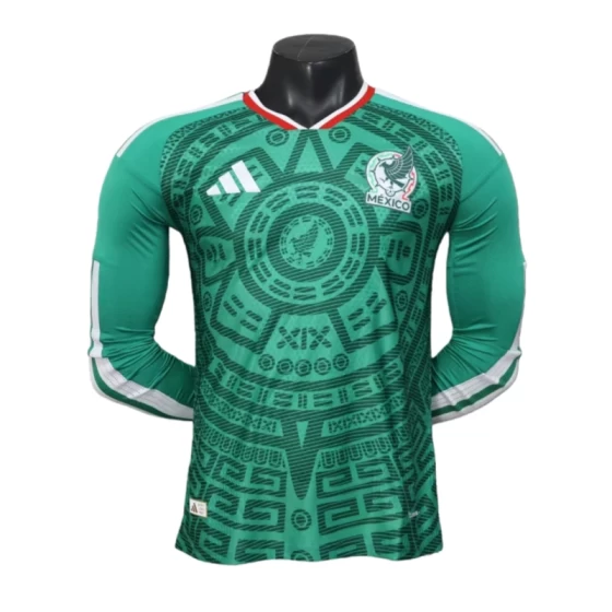 2025-26 Mexico World Cup Long Sleeve Home football jersey Player Version