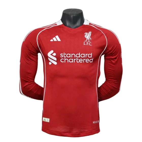 2025-26 Liverpool Long Sleeve Jersey Home Football Shirt -Player version