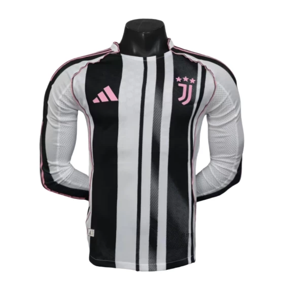 2025-26-Player version Juventus Long Sleeve Jersey Home Football Shirt