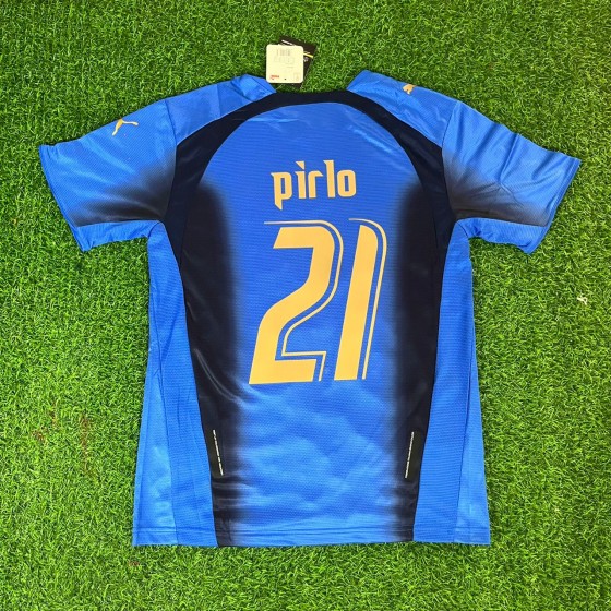Andrea Pirlo 21 – Italy 2006 World Cup Final Retro Kit Jersey –  Trikot  Maillot Soccer Shirt