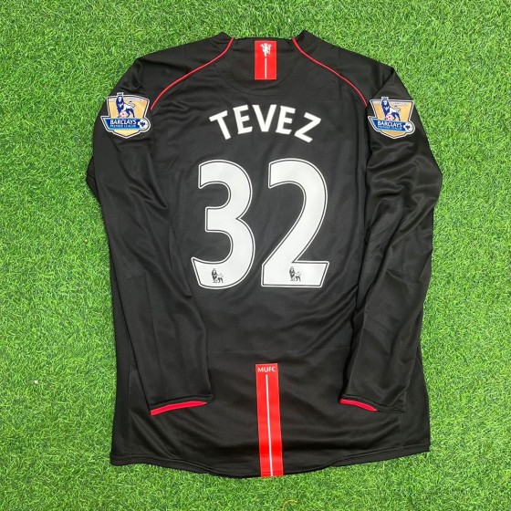 Carlos Tevez Manchester United 20072008 Black Retro Football Jersey Kit