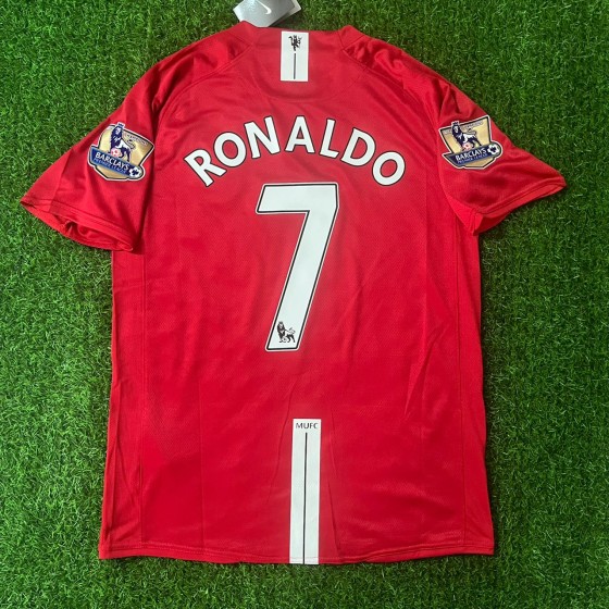 Cristiano Ronaldo CR7 Manchester United 2007 2008 EPL Retro Red Jersey Trikot