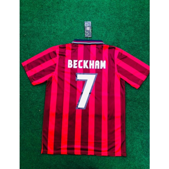 David Beckham England Red Retro Football Jersey