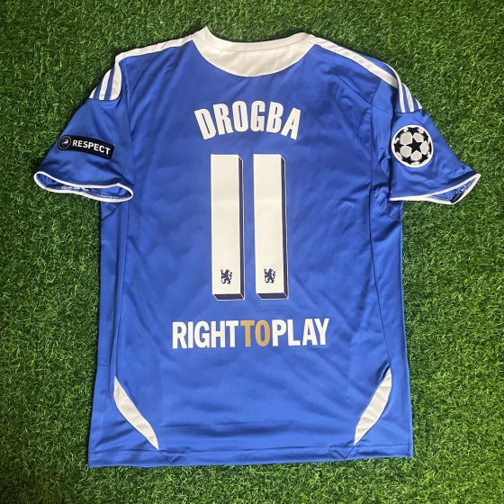 Didier Drogba 11 Chelsea Champhions League 2012 Munich Final Retro Kit Jersey Soccer Shirt