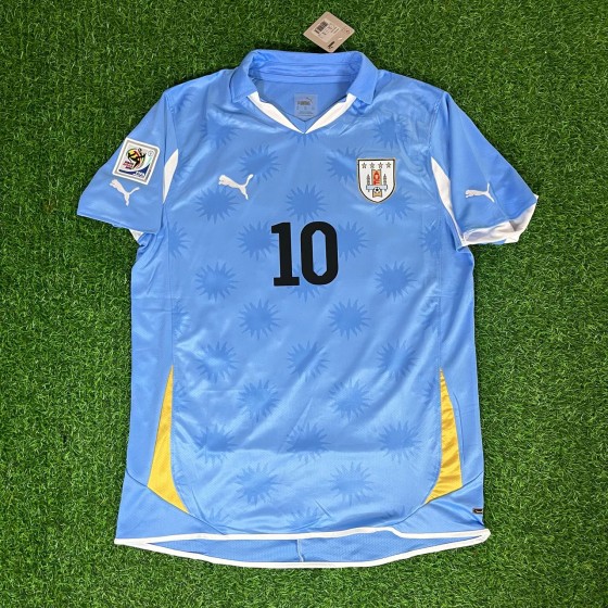 Diego Forlán Uruguay 2010 South Africa World Cup Blue Retro Jersey