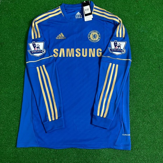 Eden Hazard Chelsea 2012-13 Premier League Patch Blue Retro Football Jersey