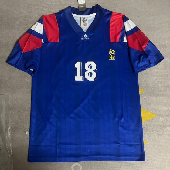 Eric Cantona 1992-93 France Blue Retro Jersey Maillot Trikot