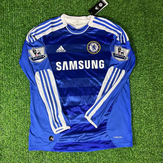 Frank Lampard Chelsea 2011 2012 EPL Patch Retro Long Sleeve Jersey Soccer Shirt