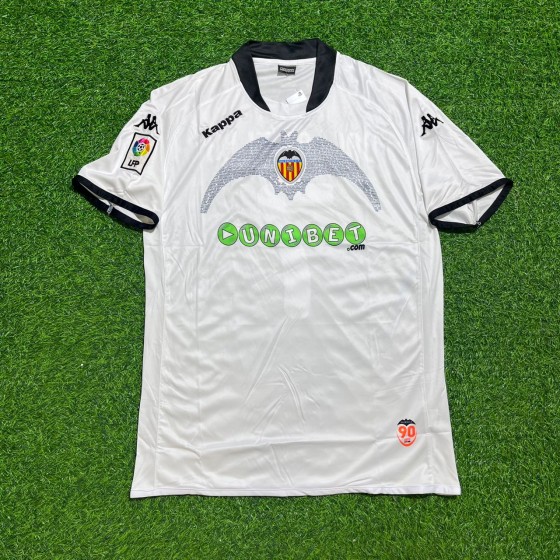 David Villa #7 Valencia 2009-2010 Home Retro Football Jersey