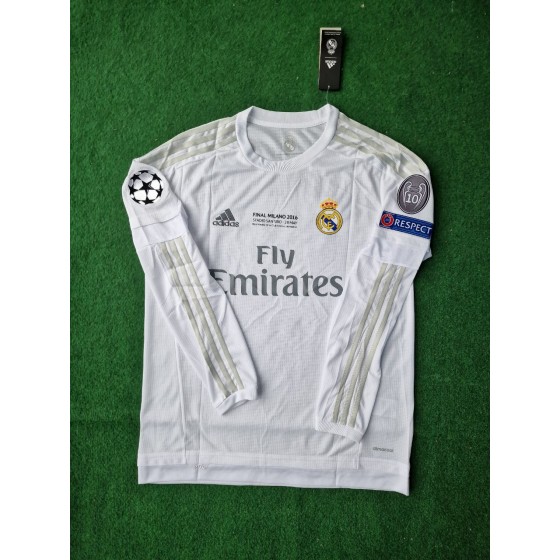 Cristiano Ronaldo 7 - Real Madrid 2016 Champions League Final Long Sleeve Jersey Trikot Maillot Soccer Shirt