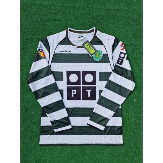 Cristiano Ronaldo Sporting Lisbon 2001 2003 First Season Long Sleeve Retro Jersey
