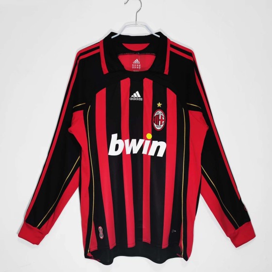 Andrea Pirlo Milan 2006 2007 Retro Long Sleeve Jersey Maillot Trikot Maglia Soccer Shirt