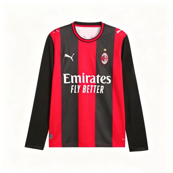 AC Milan 26_27 Long Sleeve Home Jersey Soccer