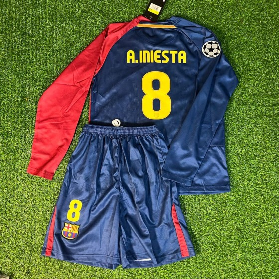 Andrés Iniesta 8 – Barcelona 2009 Final Retro Kit Jersey –  Trikot  Maillot Soccer Shirt