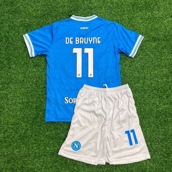Kevin de Bruyne – Napoli Home Home Blue New Kit Jersey –  Kinder Trikot  Maillot