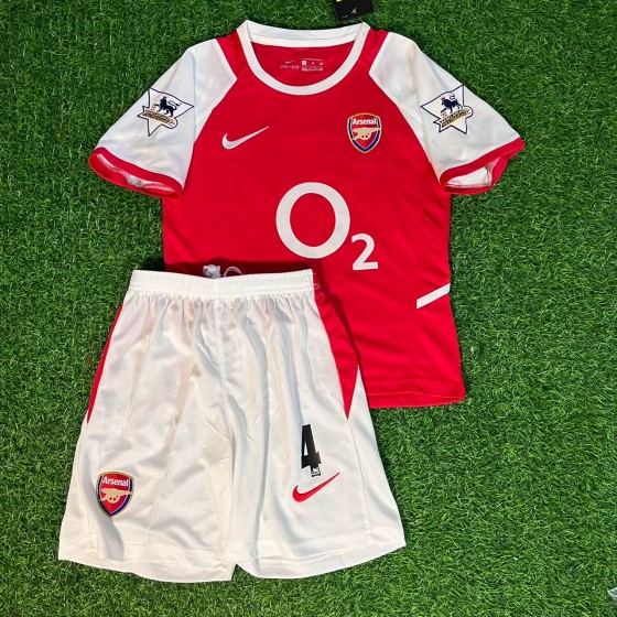 Patrick Viera 4 Arsenal 200204 Home Kids Kit – Kit Jersey for Children –  KinderTrikot  Maillot Enfant Soccer Shirt