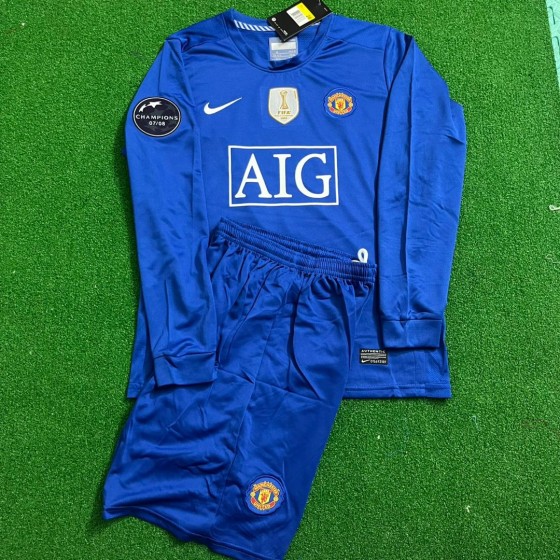 Cristiano Ronaldo Manchester United 200809 Blue Kids Kit – Kit Jersey for Children –  KinderTrikot  Maillot Enfant Soccer Shirt