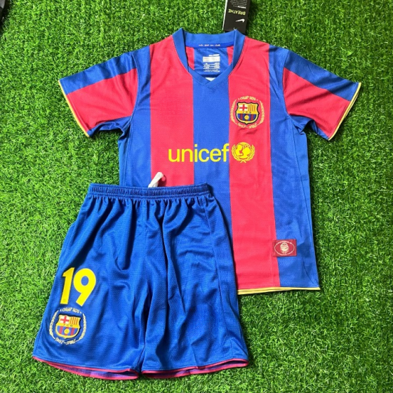 Lionel Messi Barcelona 0708 Home Kids Kit – Kit Jersey for Children –  KinderTrikot  Maillot Enfant Soccer Shirt