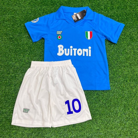 Diego Maradona Napoli Home Kids Kit – Kit Jersey for Children –  KinderTrikot  Maillot Enfant Soccer Shirt