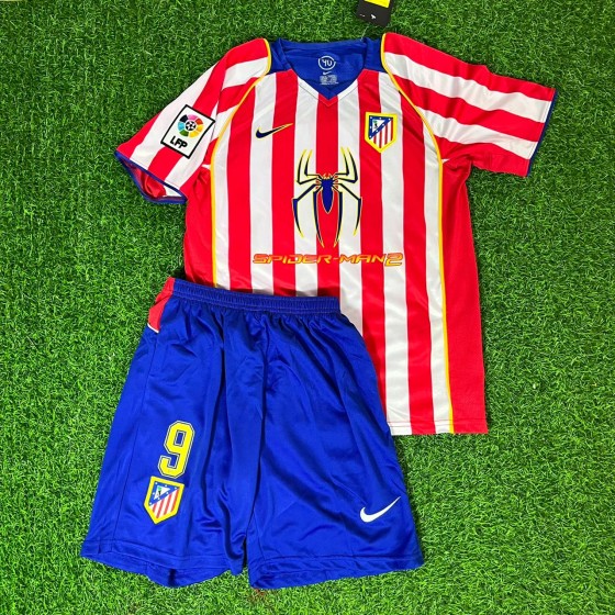 Fernando Torres Atletico Madrid Kids SpiderMan Retro Football Jersey Soccer Shirt