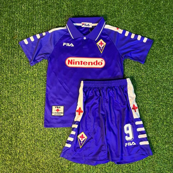 Gabriel Batistuta Fiorentina Home Kids Kit – Kit Jersey for Children –  KinderTrikot  Maillot Enfant Soccer Shirt