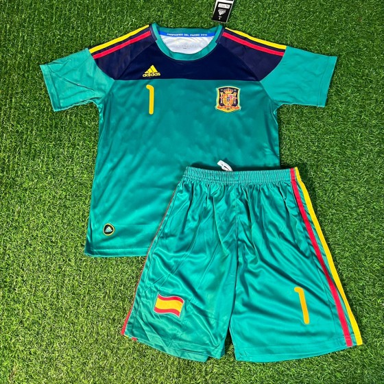 Iker Casillas Kids Spain 2010 World Cup Final Retro Jersey Trikot Camiseta Maillot Soccer Shirt