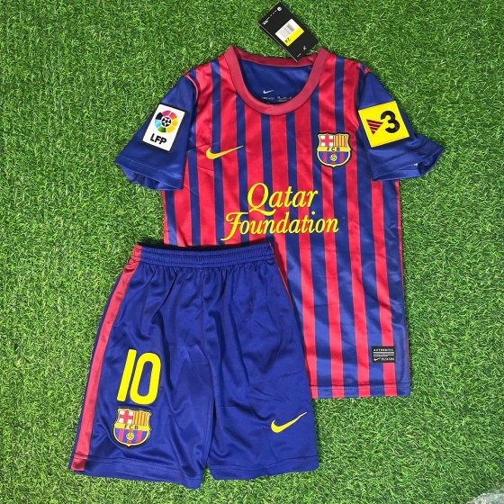 Lionel Messi Barcelona 1112 Home Kids Kit – Kit Jersey for Children –  KinderTrikot  Maillot Enfant Soccer Shirt