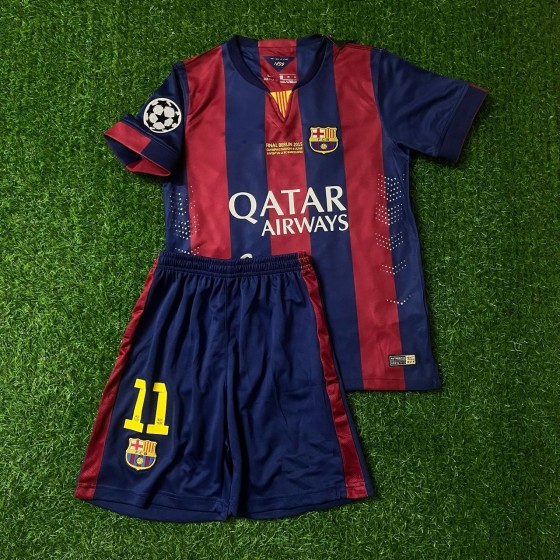 Neymar Jr Barcelona 2015 Final Home Kids Kit – Kit Jersey for Children –  KinderTrikot  Maillot Enfant Soccer Shirt