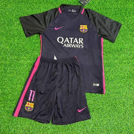 Neymar Jr Barcelona 201415 Retro Black Pink Kids Jersey Soccer Maillot KinderTrikot Maglia Soccer Shirt