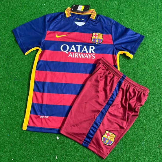 Neymar Jr Barcelona 201516 Retro Black Pink Kids Jersey Soccer Maillot KinderTrikot Maglia Soccer Shirt