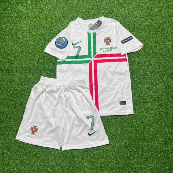 Cristiano Ronaldo Portugal 2012 White Ronaldo Kids Kit – Kit Jersey for Children –  KinderTrikot  Maillot Enfant Soccer Shirt