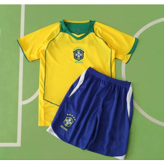 Phenomenon Ronaldo Nazario R9 Brazil 04-06 Retro Kids kit Kindertrikot maillot enfant